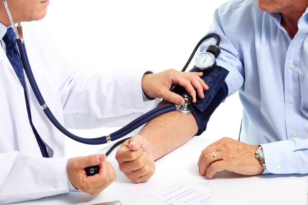 Based on the high blood pressure, the doctor diagnoses hypertension